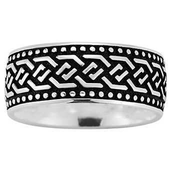 Menster Men's Sterling Silver Oxidized Band Ring