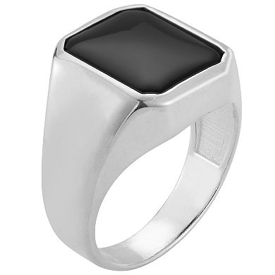 Men's Menster Sterling Silver Black Onyx Square Signet Ring