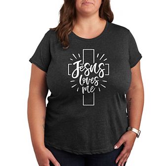 Plus Jesus Loves Me Graphic Tee