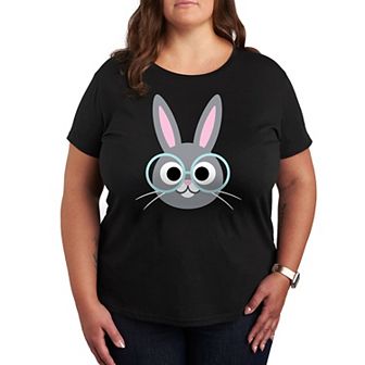 Plus Bunny Face Glasses Graphic Tee