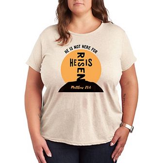 Plus He Is Risen Cross Graphic Tee