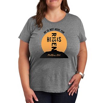 Plus He Is Risen Cross Graphic Tee