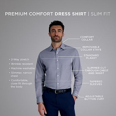 Men's Haggar® Premium Comfort Slim Fit Button Down Collar Dress Shirt