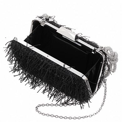 N by Nina M-Dollie Rhinestone & Fringe Clutch