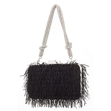 N by Nina M-Dollie Rhinestone & Fringe Clutch