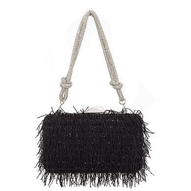 N by Nina M-Dollie Rhinestone & Fringe Clutch