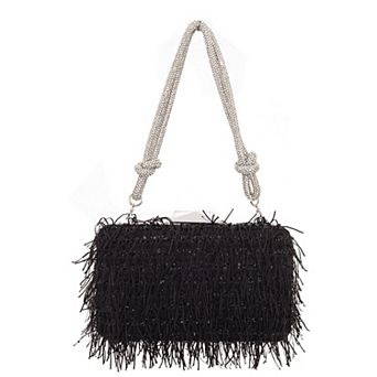 N by Nina M-Dollie Rhinestone & Fringe Clutch