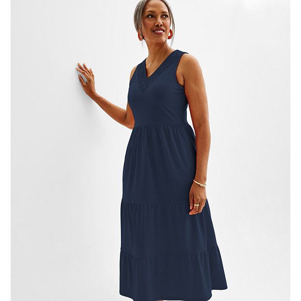 Petite Croft Barrow Eyelet Tank Top Midi Dress