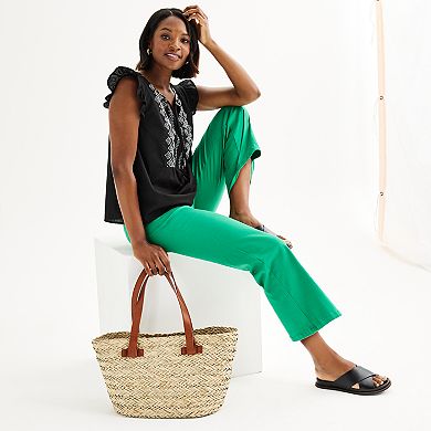 Women's Draper James Stretch Twill Wide Leg Pants