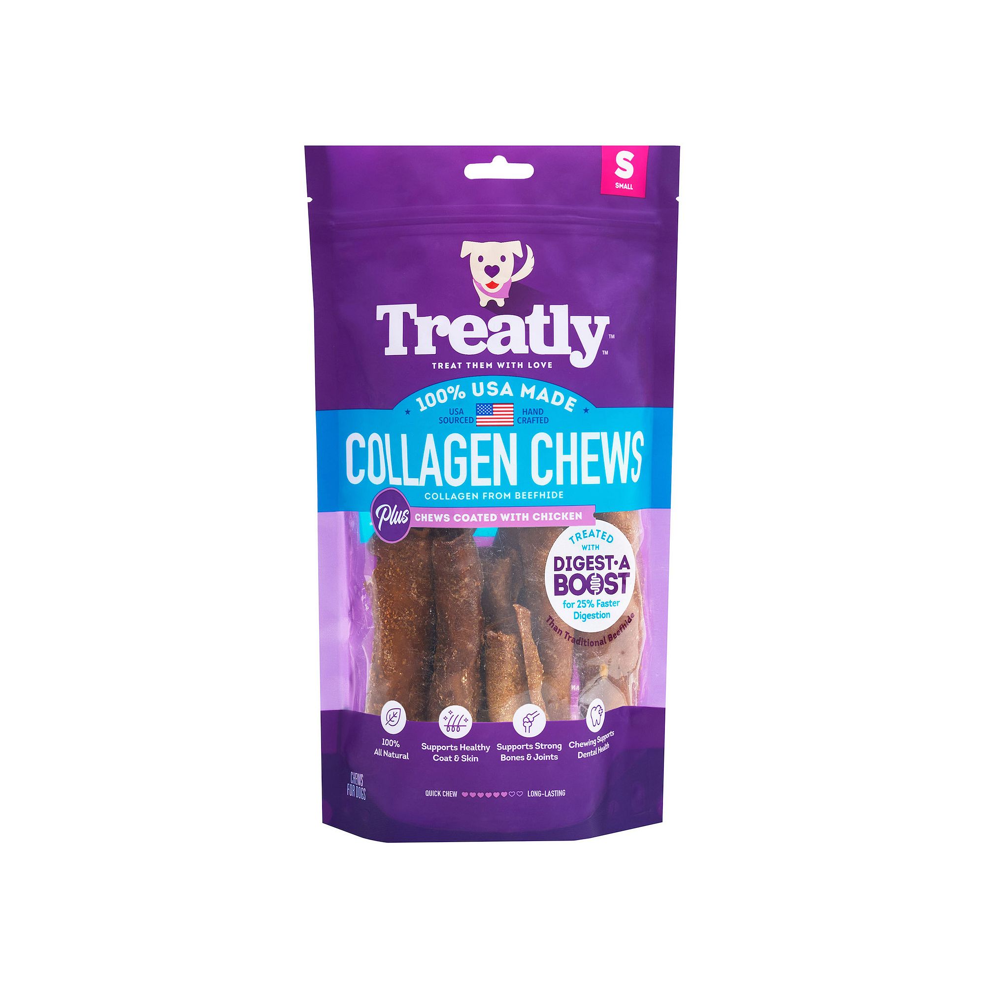 Treatly Collagen Chicken Meat Flavor Chip Rolls, Multi