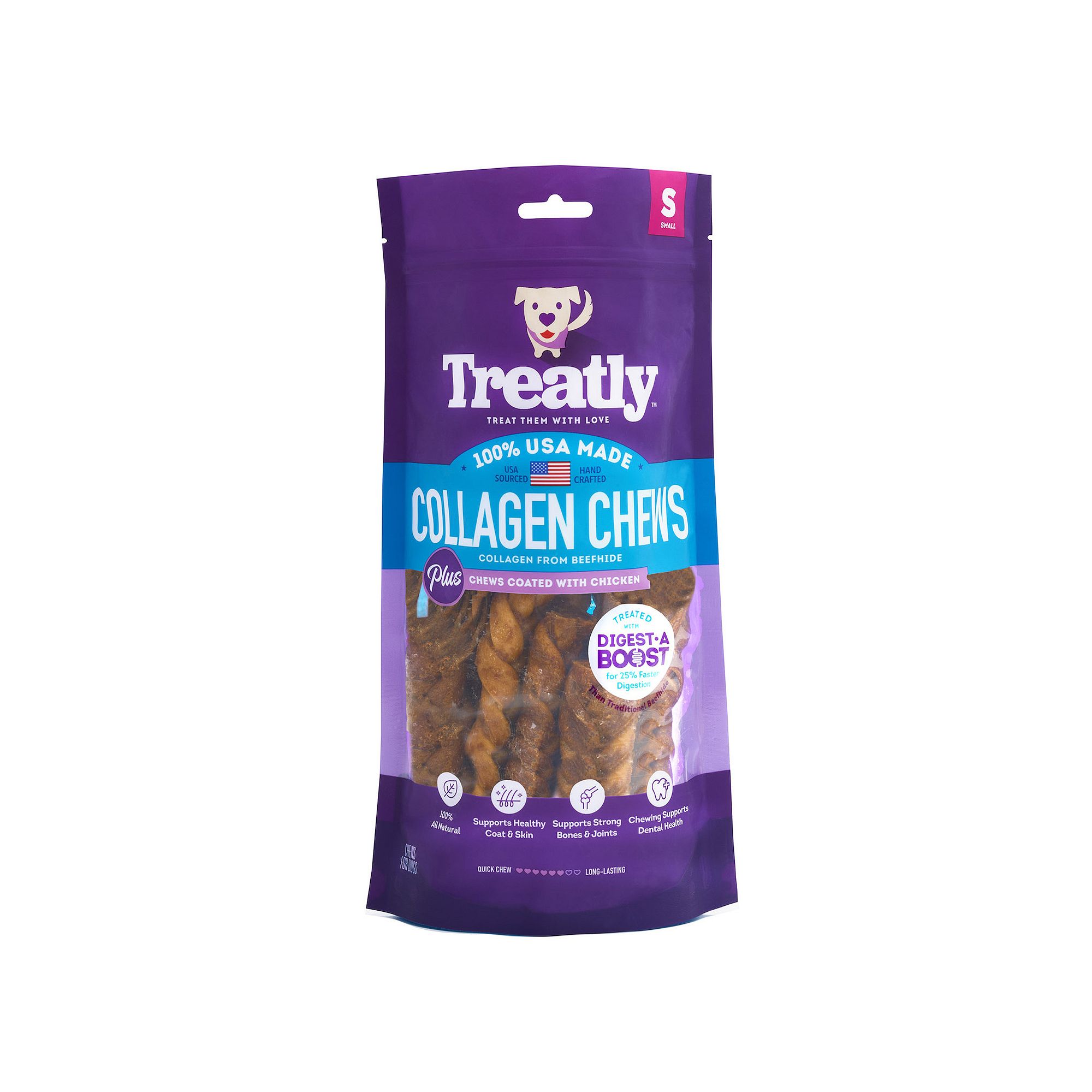Treatly Chicken Flavored Collagen Braids, Multi
