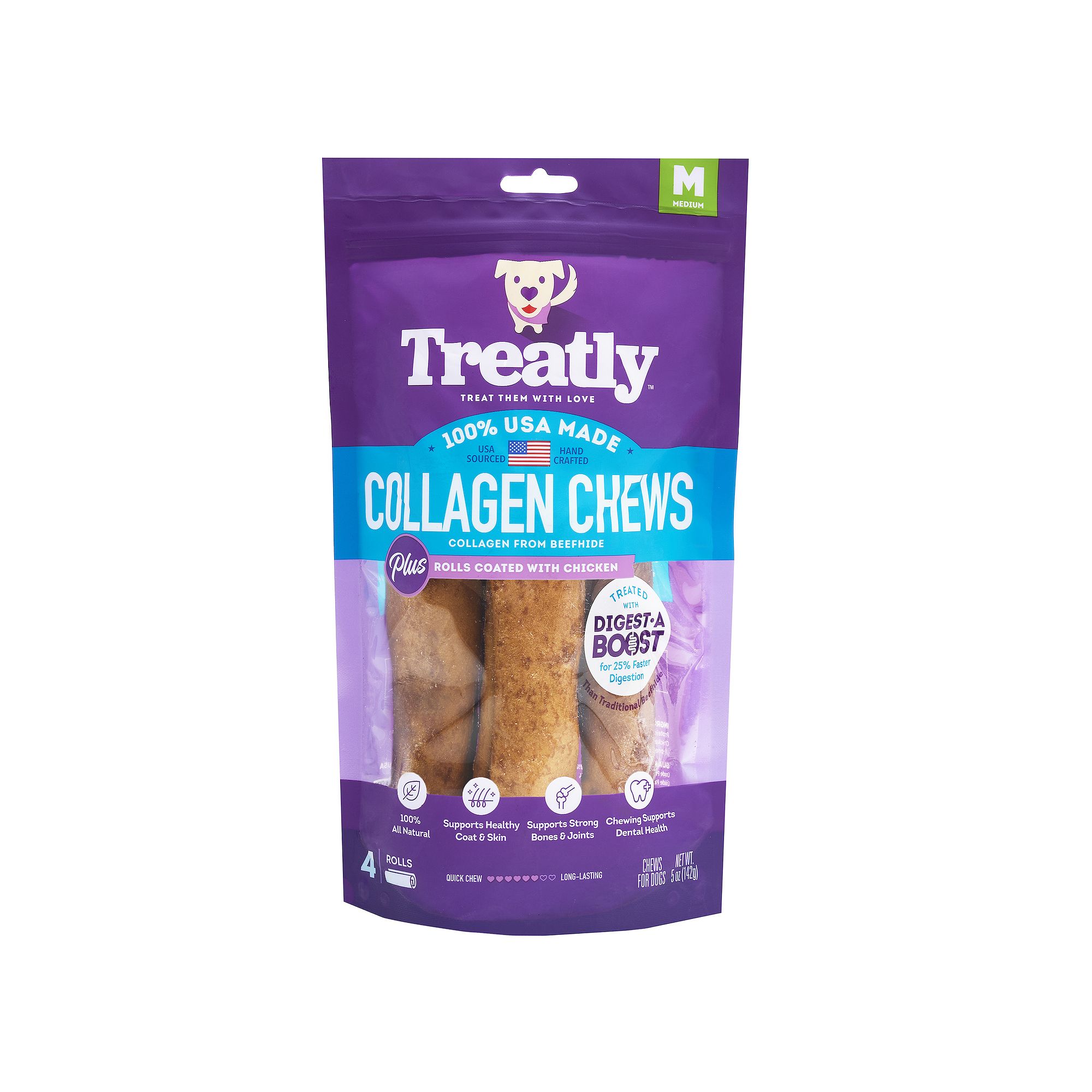 Treatly Chicken Meat Flavored Collagen Rolls, Multi