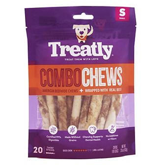 Treatly Combo Chews Beefhide Twist Sticks Meat Wrap