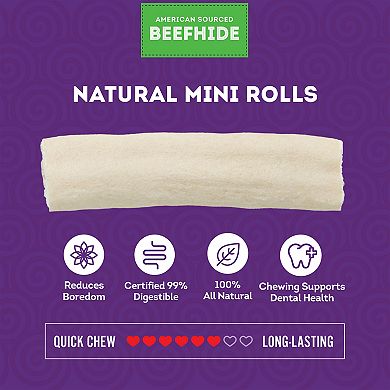 Treatly American Beefhide Mini Rolls - Natural
