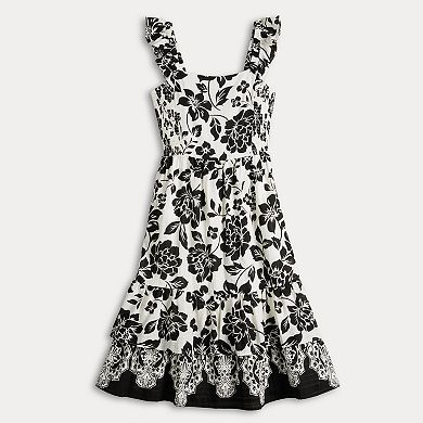 Women's Draper James Floral Jacquard Flutter Sleeve Midi Dress