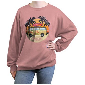 Juniors' Stranger Things Surfer Boy Pizza Van Graphic Fleece
