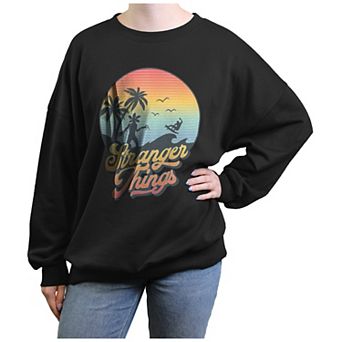 Juniors' Stranger Things Beach Scene Graphic Fleece