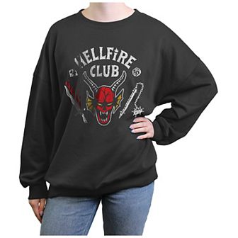 Juniors' Stranger Things Hellfire Club Logo Graphic Fleece