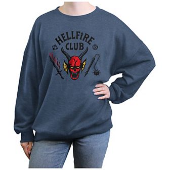 Juniors' Stranger Things Hellfire Club Logo Graphic Fleece