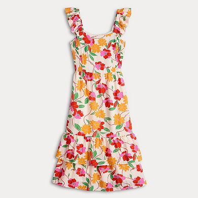 Women's Draper James Floral Crepe Flutter Sleeve Midi Dress