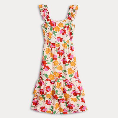 Women's Draper James Floral Crepe Flutter Sleeve Midi Dress