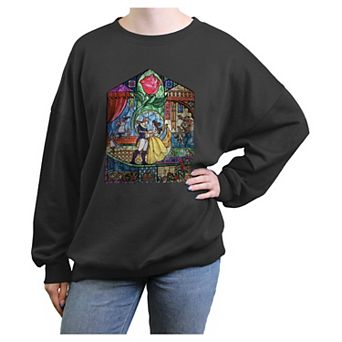 Disney's Beauty And The Beast Stained Glass Juniors' Graphic Fleece