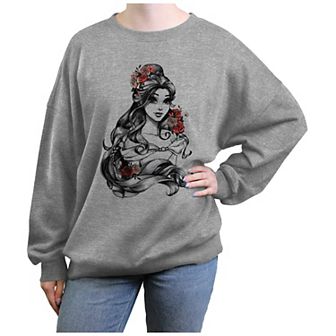 Disney's Beauty And The Beast Belle Flower Portrait Juniors' Graphic Fleece