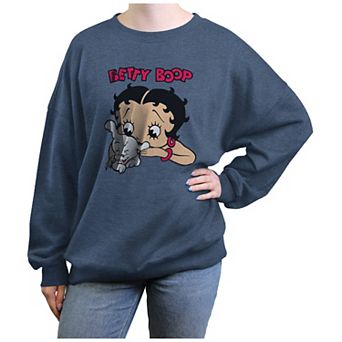 Juniors' Betty Boop Petting Pudgy Graphic Fleece