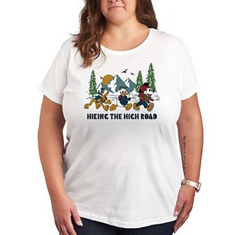 Disney's Mickey Mouse, Donald Duck & Pluto Plus Hiking The High Road Graphic Tee