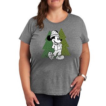 Disney's Mickey Mouse Plus Patterned Trees Graphic Tee