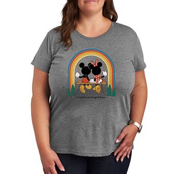 Disney's Mickey & Minnie Mouse Plus Explore Together Rainbow Graphic Tee
