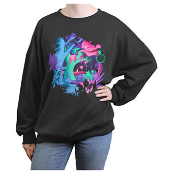 Disney's Alice In Wonderland Colorful Wonderland Juniors' Graphic Fleece