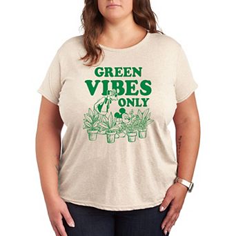 Disney's Mickey Mouse & Goofy Plus Green Vibes Only Graphic Tee