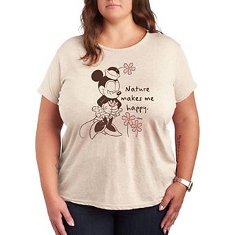 Disney's Minnie Mouse Plus Nature Makes Me Happy Graphic Tee