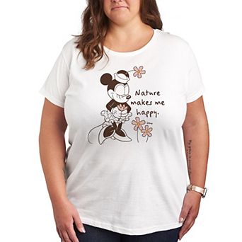 Disney's Minnie Mouse Plus Nature Makes Me Happy Graphic Tee