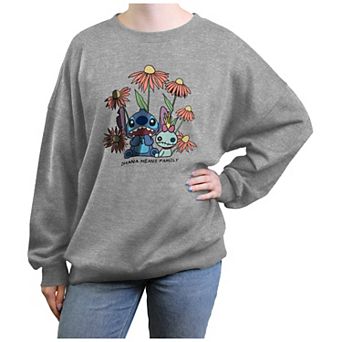 Disney's Lilo & Stitch Ohana Means Family Flowers Juniors' Graphic Fleece
