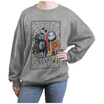 Disney's The Nightmare Before Christmas Jack And Sally Tattoo Juniors' Graphic Fleece