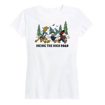 Disney's Mickey Mouse, Donald Duck & Pluto Women's Hiking The High Road Graphic Tee