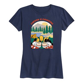 Disney's Mickey & Minnie Mouse Women's Coffee And Camping Graphic Tee