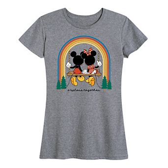 Disney's Mickey & Minnie Mouse Women's Explore Together Rainbow Graphic Tee