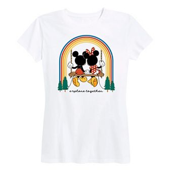 Disney's Mickey & Minnie Mouse Women's Explore Together Rainbow Graphic Tee