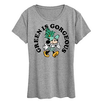 Disney's Minnie Mouse Women's Green Is Gorgeous Graphic Tee