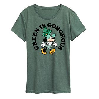 Disney's Minnie Mouse Women's Green Is Gorgeous Graphic Tee