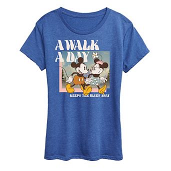 Disney's Mickey & Minnie Mouse Women's A Walk A Day Graphic Tee