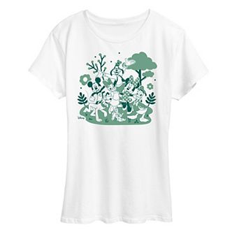 Disney's Mickey Mouse & Friends Women's Green Group Graphic Tee