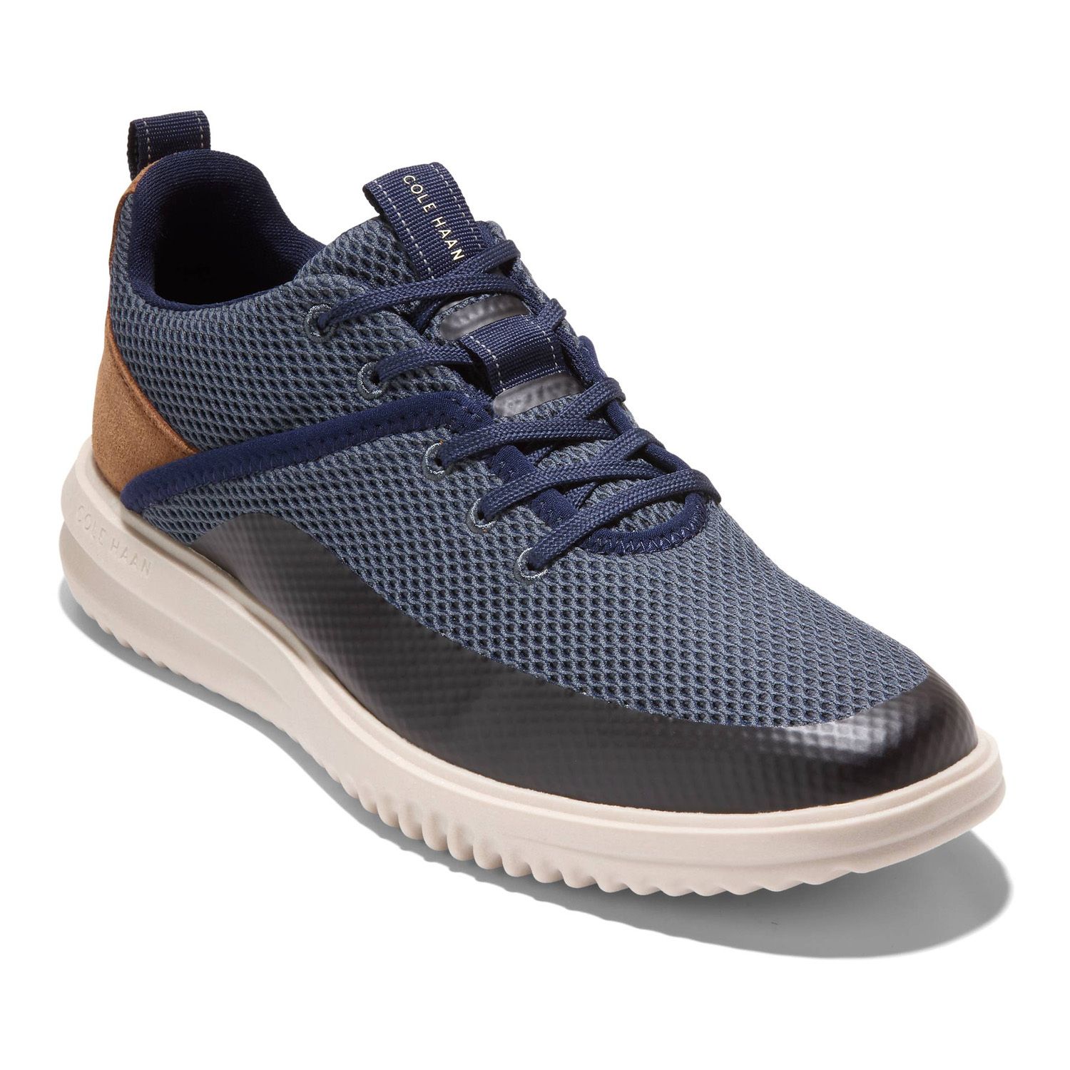 Cole Haan Men\'s Grand 500 Navy/White Knit Lace-Up Casual Sneakers COLE HAAN Mens Navy Knit Original Grand Wedge Lace-Up Oxford  main image 3