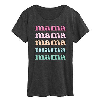 Women's Colorful Stacked Mama Graphic Tee