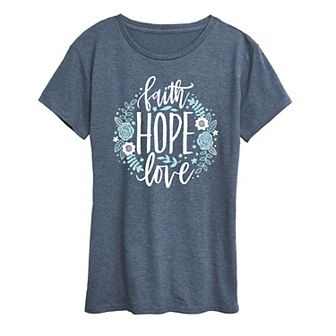 Women's Faith Hope Love Floral Graphic Tee