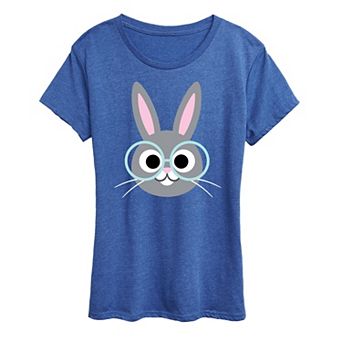 Women's Bunny Face Glasses Graphic Tee