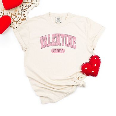 Valentine Vibes Distressed Garment Dyed Tees